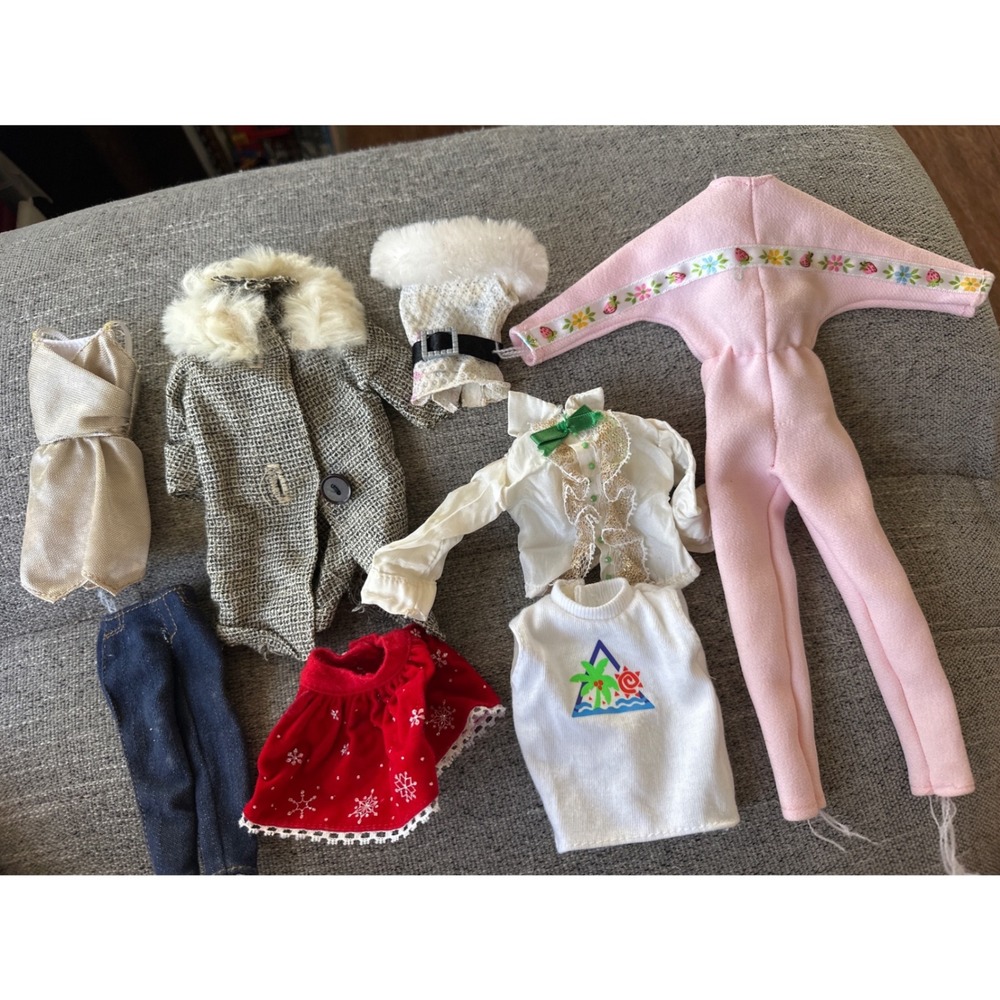 Vintage Barbie Doll Clothes Lot 18pc Tweed Coat Pink Jumpsuit 60s 70s 80s 90s